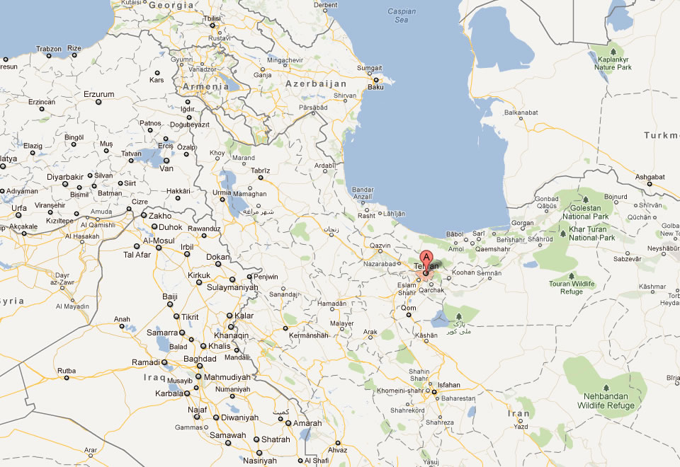 map of tehran iran